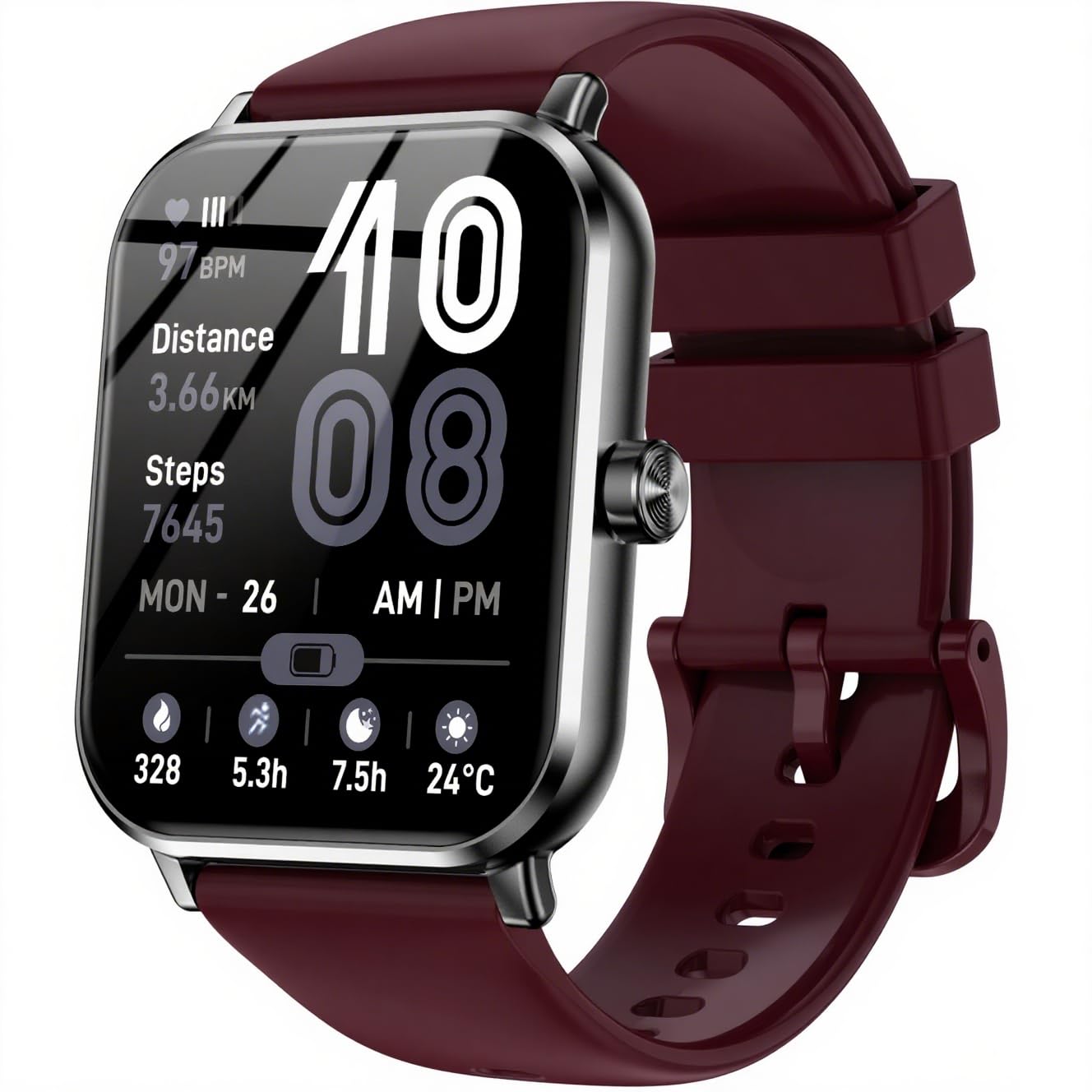 Jacoosa Smart Watch for Men Women, 1.83″ HD Touchsreen, Bluetooth Calling, 5 ATM Water-Resistance, 130+ Sports Modes, Health, Fitness & Sleep Tracker, Timer, Fitness Watch for Android/iOS (Black)