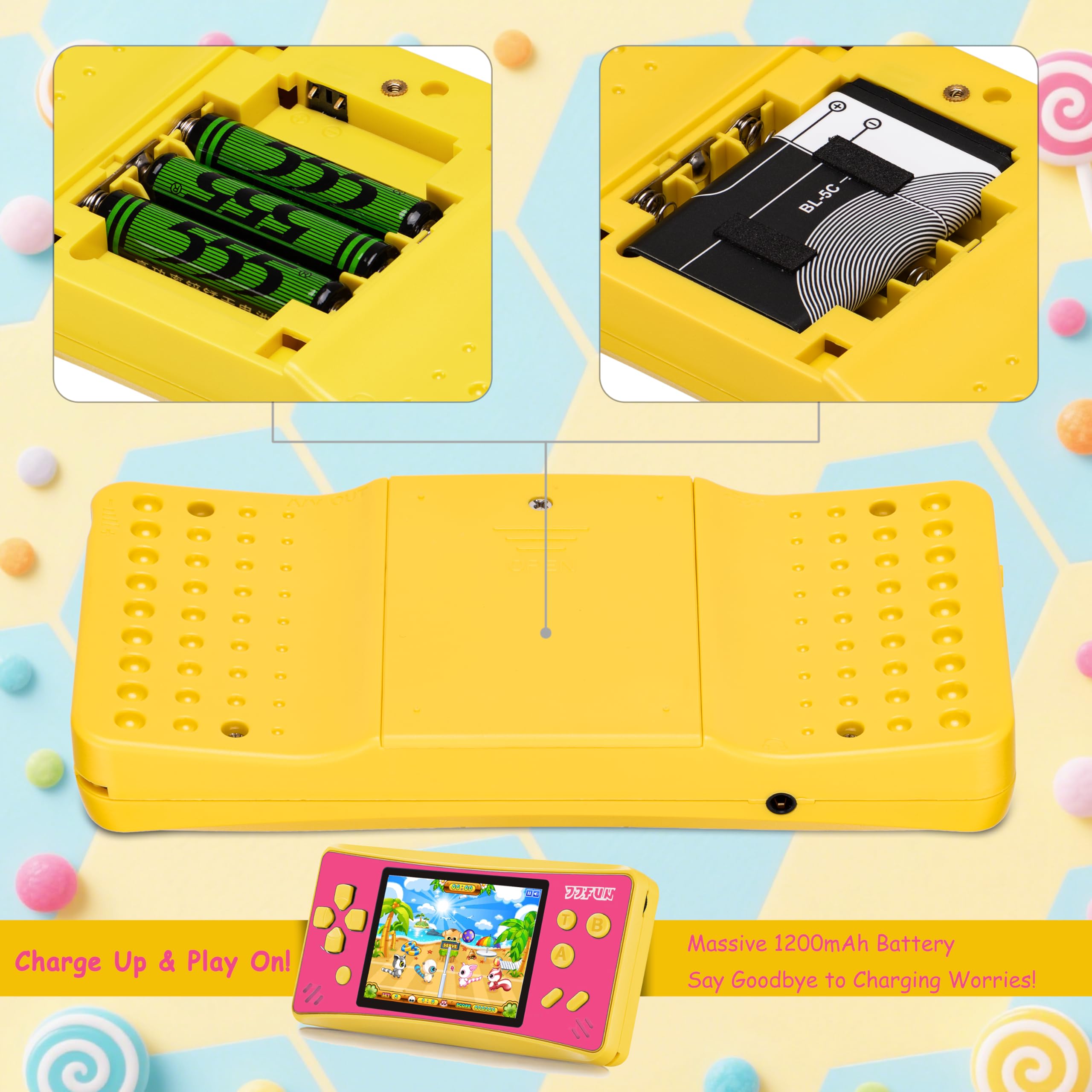 JJFUN Portable Game Console for Kids – 3.2