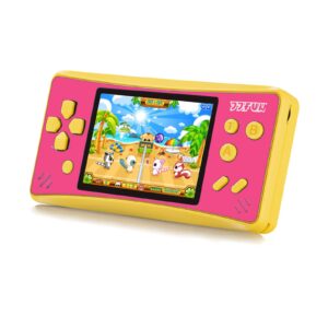 JJFUN Portable Game Console for Kids – 3.2″ Screen, 168 Built-in Classic Games, Plug & Play on TV, Rechargeable, Ideal Gift for Boys & Girls, Great for Travel, Holidays & Birthdays