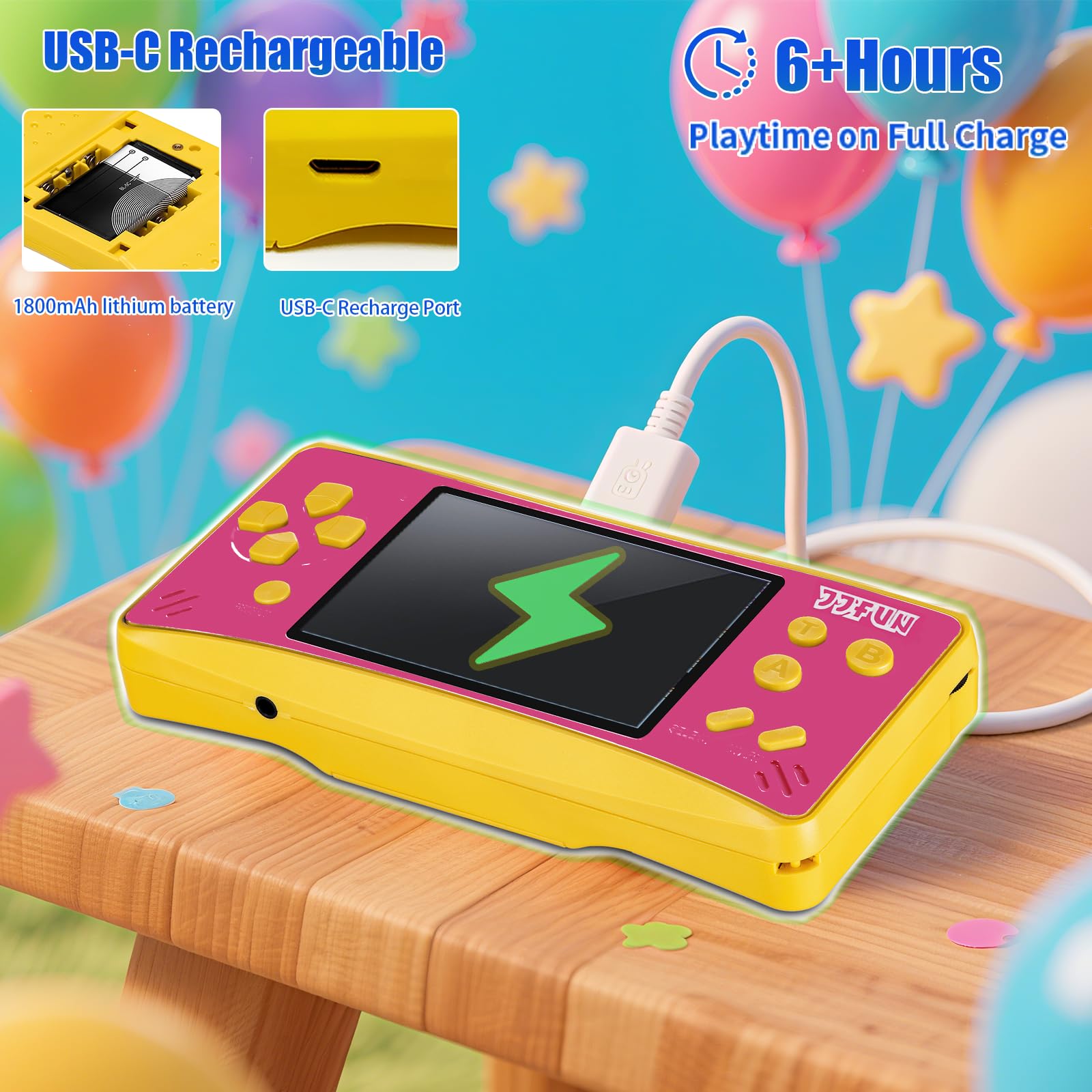 JJFUN Portable Game Console for Kids – 3.2