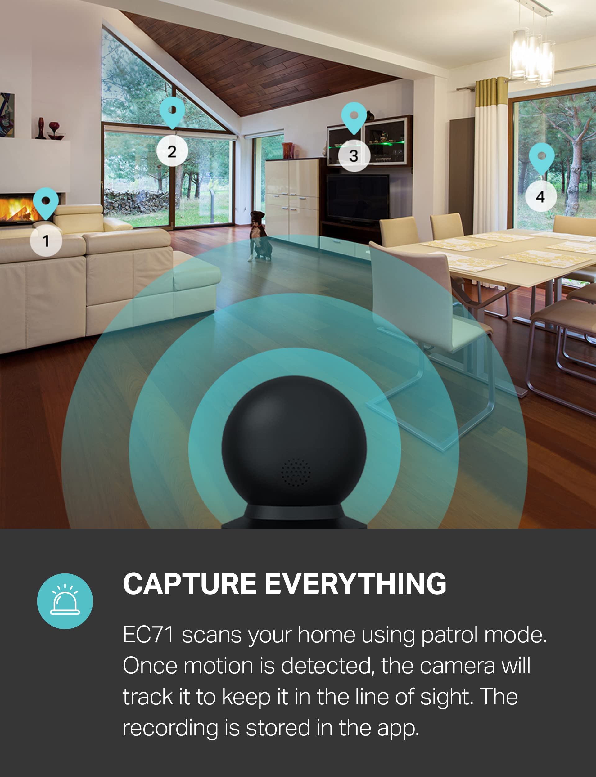 Kasa Indoor Pan/Tilt Smart Security Camera, 1080p HD Dog-Camera,2.4GHz with Night Vision,Motion Detection for Baby and Pet Monitor, Cloud & SD Card Storage, Works with Alexa& Google Home (EC70), White