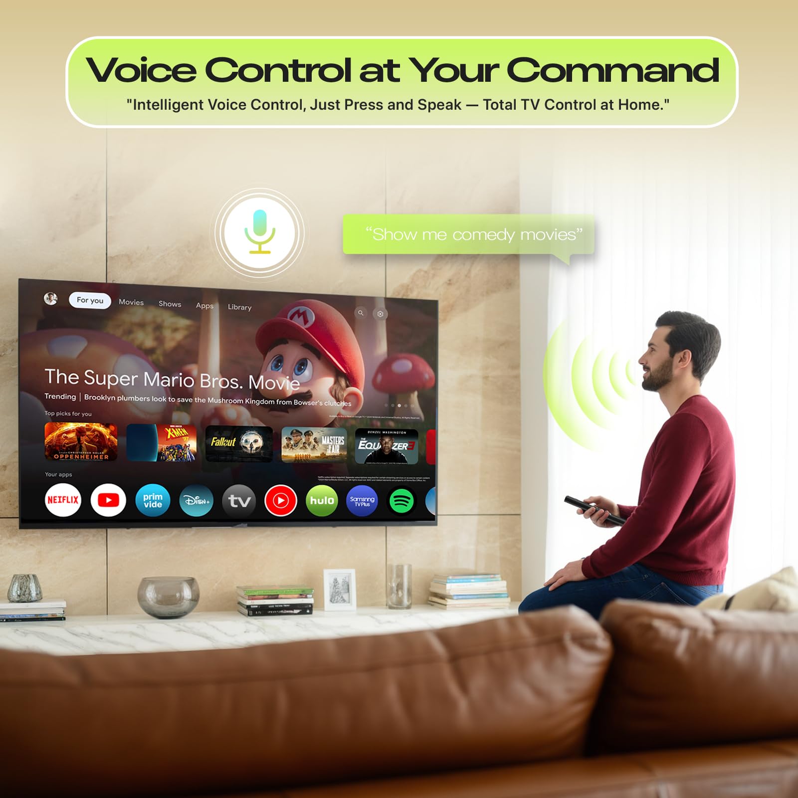New Replaced Voice Remote for Samsung TV Remote, Upgraded Replacement for Samsung Remote Control for Smart TV, for Frame Tv Remotes with Voice Function, 6 Shortcut Buttons