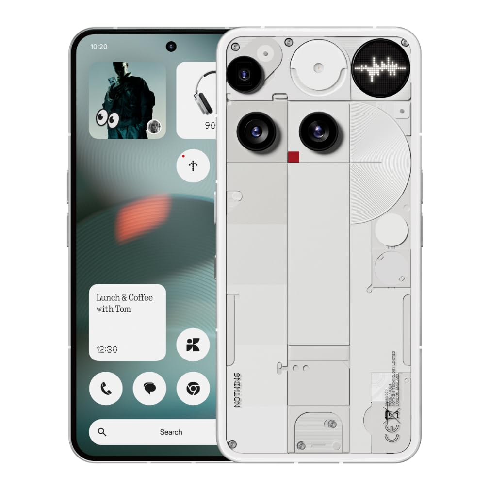 Nothing Phone (3) Cell Phone, 2025 New 5G Unlocked Phones 256GB, Android 15, Snapdragon 8s Gen4, AI Mobile Phones with Four 50MP Cameras & AMOLED Display, 5150mAh, Glyph Interface, Smartphone White
