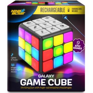 Rechargeable Game Activity Cube – Toys for Boys and Girls – 9 Fun Brain & Memory Games – Birthday Gifts for Age 6, 7, 8, 9, 10, 11, 12 Year Old Kids Teens – Best Boy Toy Gift Ideas