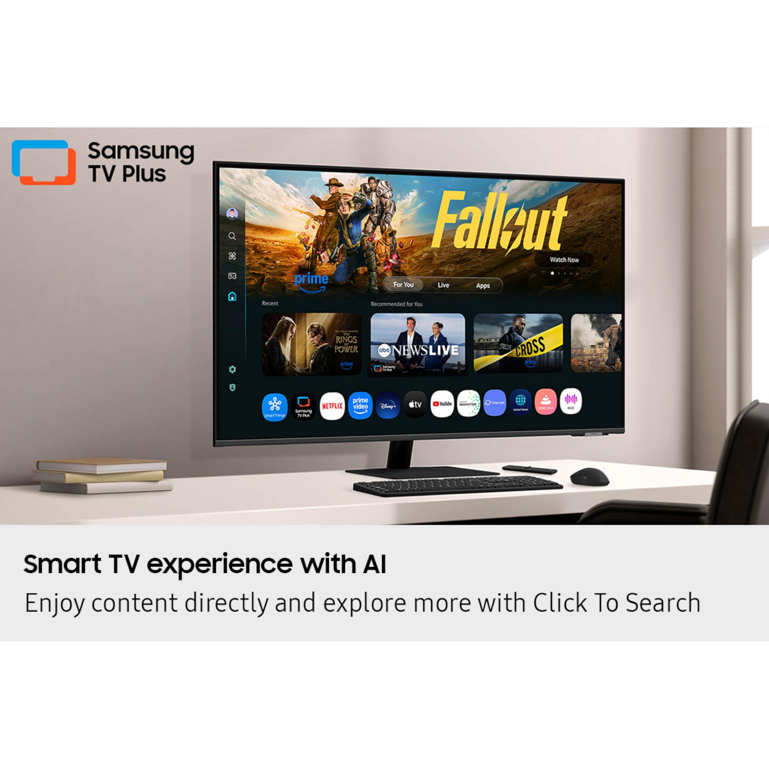 Samsung 32” Smart Monitor M7 (M70F) 4K UHD Display, Samsung Vision AI, Smart TV Apps, Gaming Hub, USB-C, HDMI and USB-A, Black, LS32FM702UNXZA, 2025