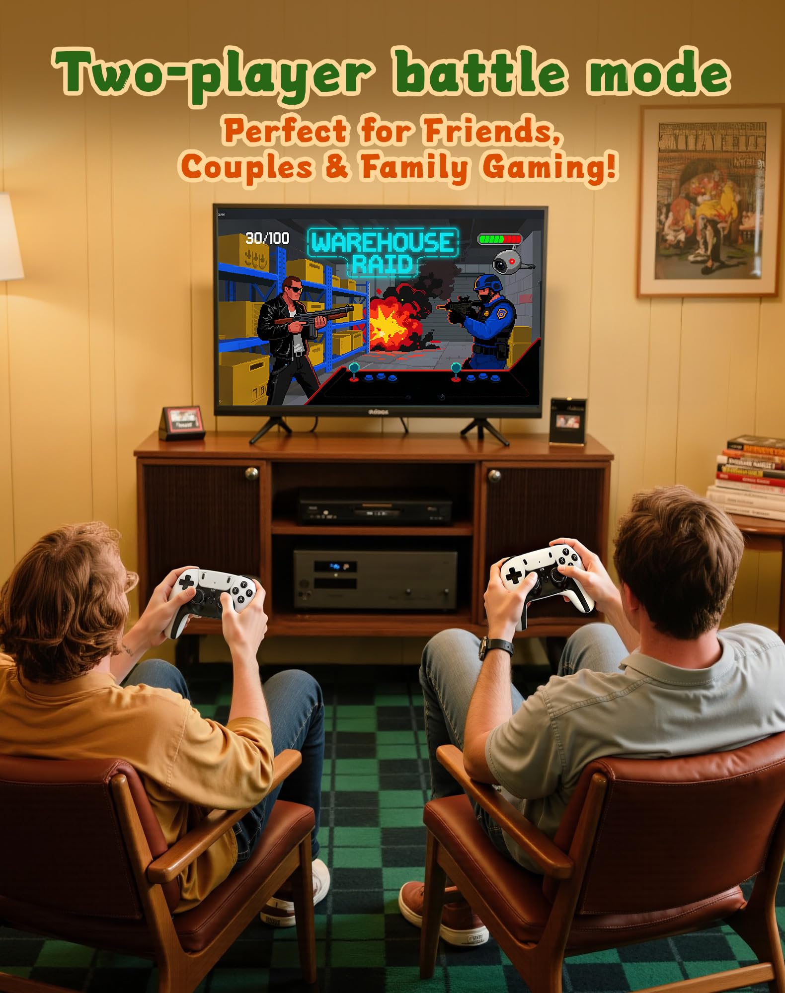 2025 New Upgrade Retro Gaming Console Pro, Vide Game Consoles with 4K HDMI, Built-in 20000+ Games & 23 Emulators, Plug and Play Video Gaming Consoles with Upgrade Dual 2.4G Wireless Controllers (64G)