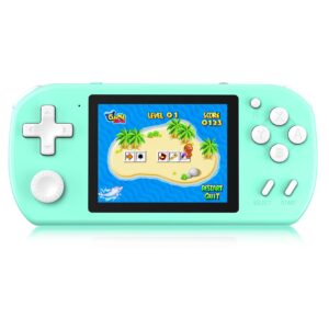 CCTU Handheld Games for Kids Preloaded 218 Retro Video Games, Portable Gaming System with 3.0″ Screen Rechargeable Battery, Mini Travel Electronic Toy Birthday Gifts for Boys Girls (Blue)