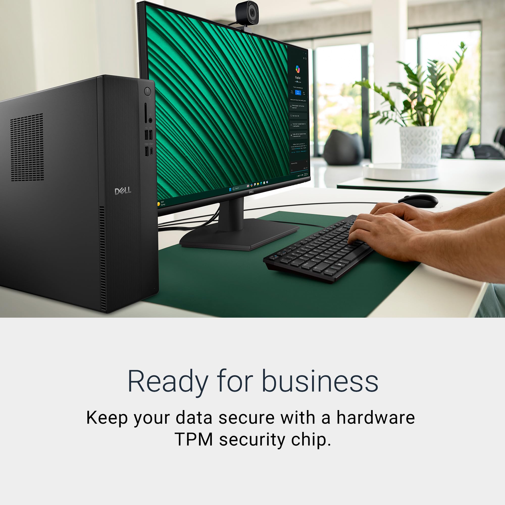 Dell Tower Desktop ECT1250 - Intel Core Ultra 7-265 Processor, Intel UHD Graphics, 32GB DDR5 5600MT/s Memory, 1TB M.2 SSD, 3.0 SD Card Reader, Wired Keyboard and Mouse, Basic Onsite Service