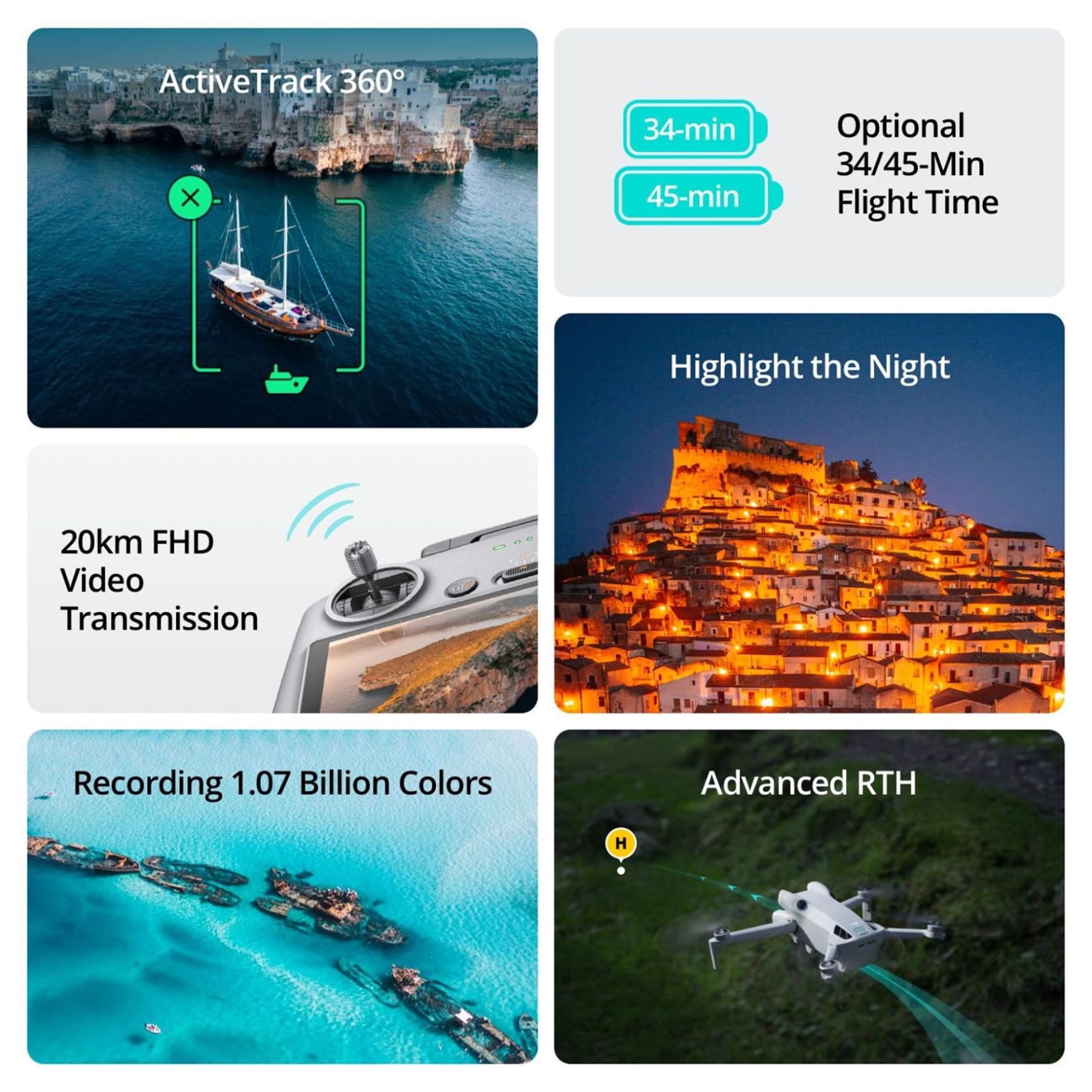 DJI Mini 4 Pro (DJI RC 2), Drones with Camera for Adults 4K, Under 0.549 lbs/249 g, 34 Mins Flight Time, 20km Max Video Transmission Distance, Omnidirectional Vision Sensing, Mini Drone for Beginners