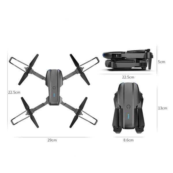 E88 Drone w/HD Dual Camera for Beginners Simple Foldable RC Quadcopter With Real-Time Video and Rechargable Battery