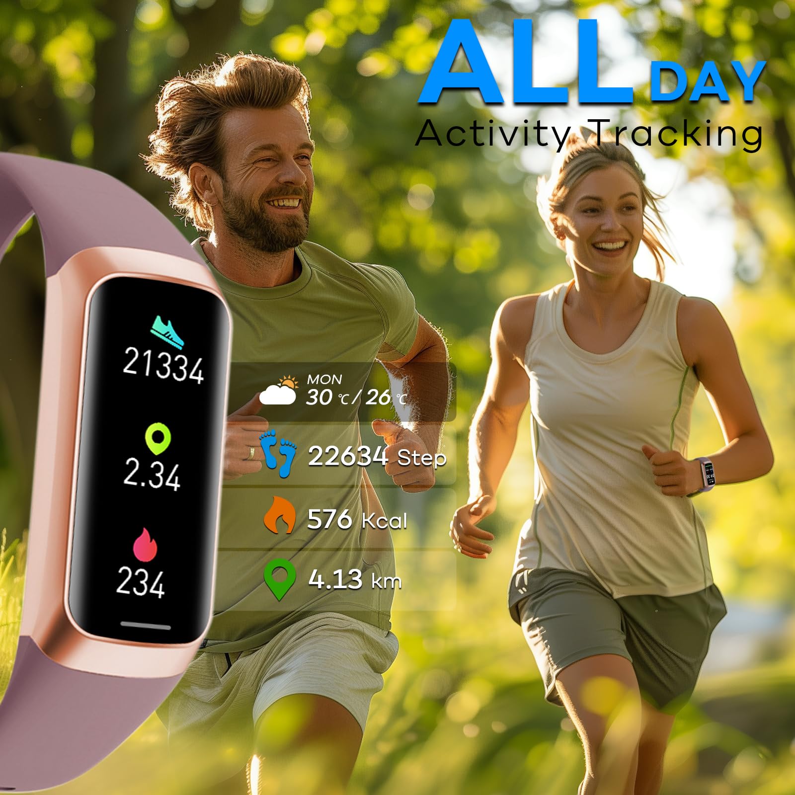 Fitness Tracker for Men Women,Smart Watch with Blood Pressure Heart Rate & Sleep Monitor IP67 Waterproof Step Calorie Counter Pedometer Fitness Activity Watch Health Watches for Android iOS Phone