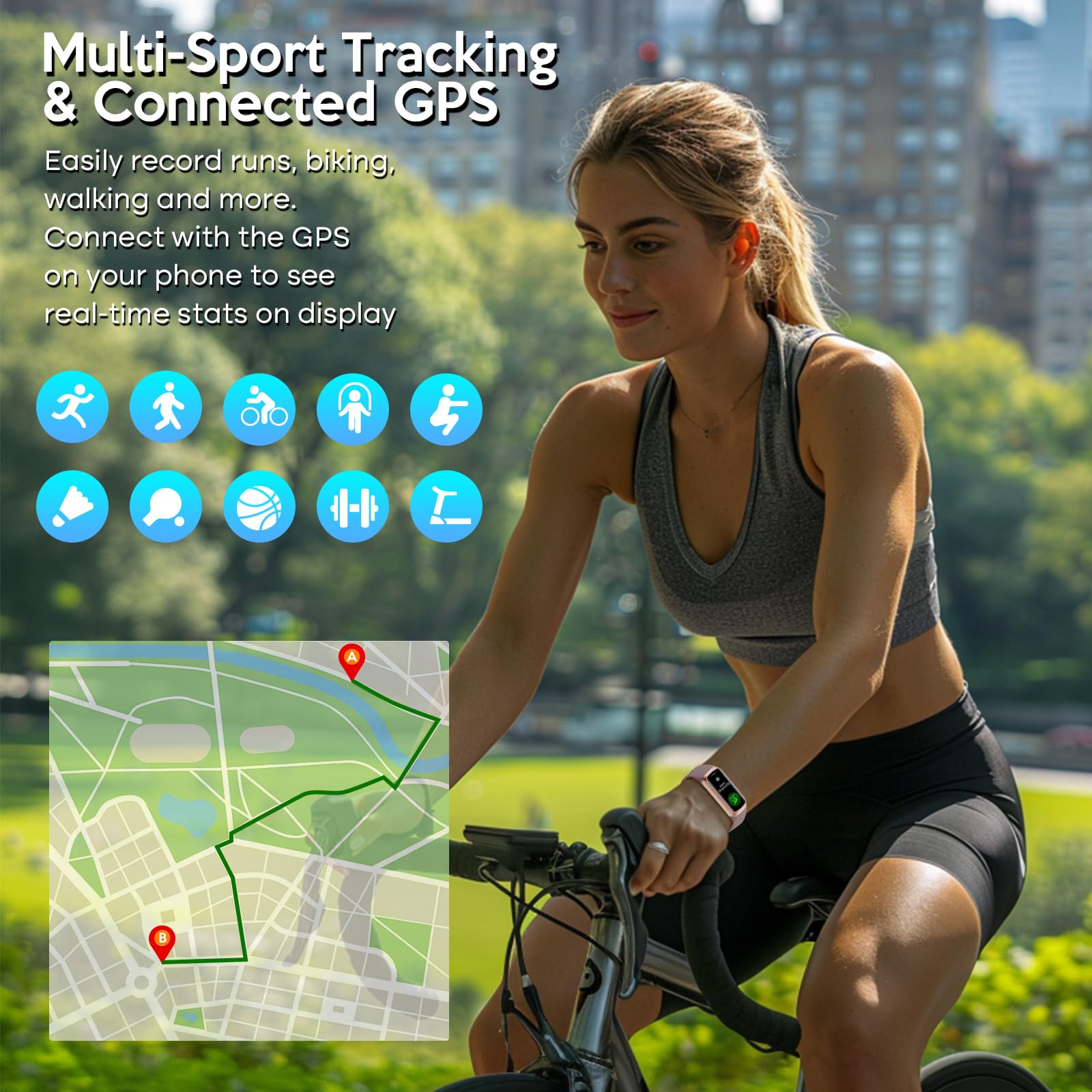 Fitness Tracker for Men Women,Smart Watch with Blood Pressure Heart Rate & Sleep Monitor IP67 Waterproof Step Calorie Counter Pedometer Fitness Activity Watch Health Watches for Android iOS Phone