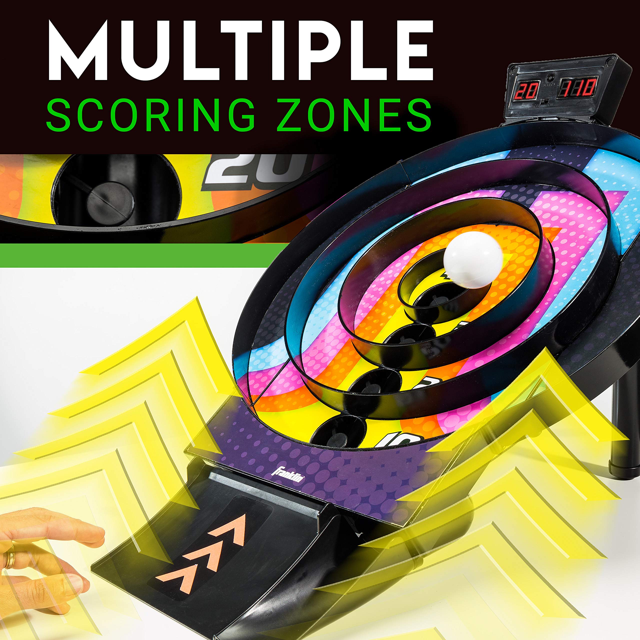 Franklin Sports Whirl Ball Arcade Game - Game Room Ready Tool Free Arcade Game - Auto Scoring Electronics with Arcade Ball Return Ramp Great for Kids and Family Fun!