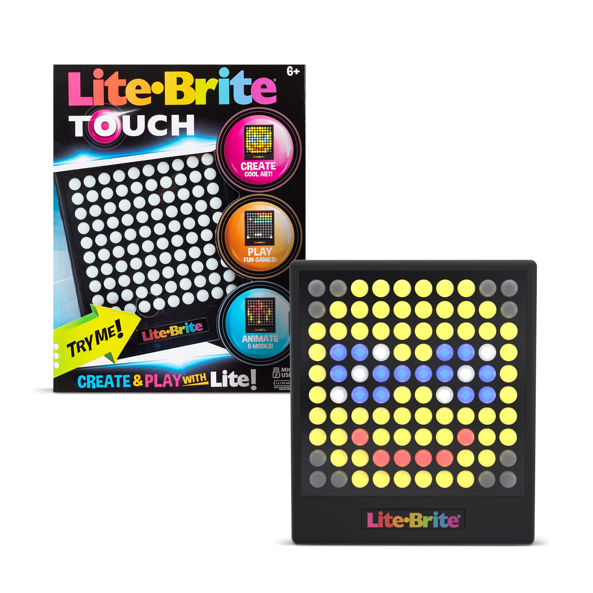 Lite-Brite Touch – Create, Play and Animate – Light Up Portable Stem Sensory Learning Toy, Creative Art Stem Toy for Girls, Boys, Unisex, Toddler, Holiday, Birthday, Gift, Ages 6+