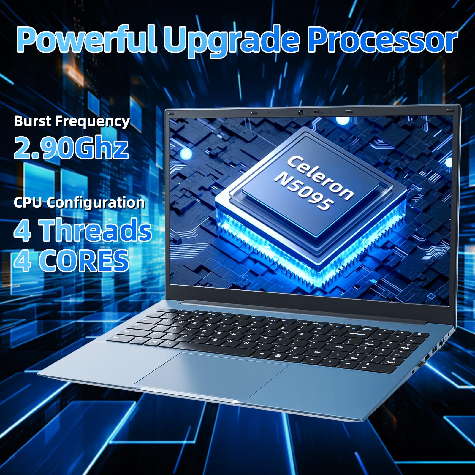 Naclud Laptop 15.6 Inch Laptops Computer, Celeron N4000 Processor, Win 11, 4GB RAM 128GB SSD, BT5.0, HDMI, Webcam, 7000mah Battery, 180° Viewing, 2.4/5G WiFi, USB 3.2, Type-C(Gray)
