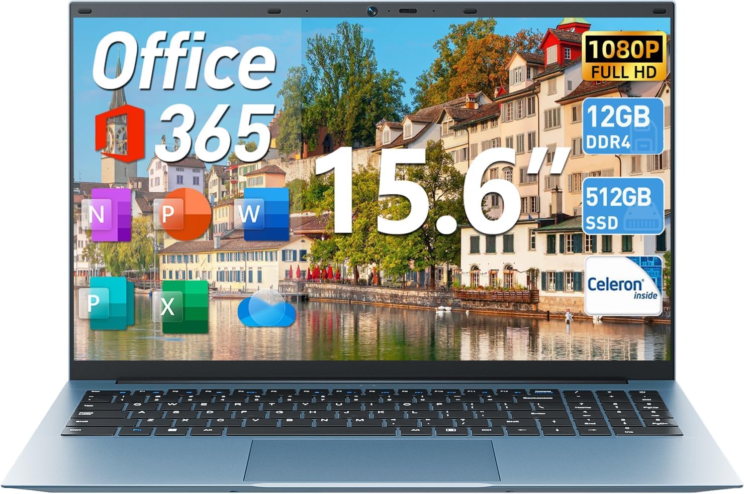 Naclud Laptop 15.6 Inch Laptops Computer, Celeron N4000 Processor, Win 11, 4GB RAM 128GB SSD, BT5.0, HDMI, Webcam, 7000mah Battery, 180° Viewing, 2.4/5G WiFi, USB 3.2, Type-C(Gray)