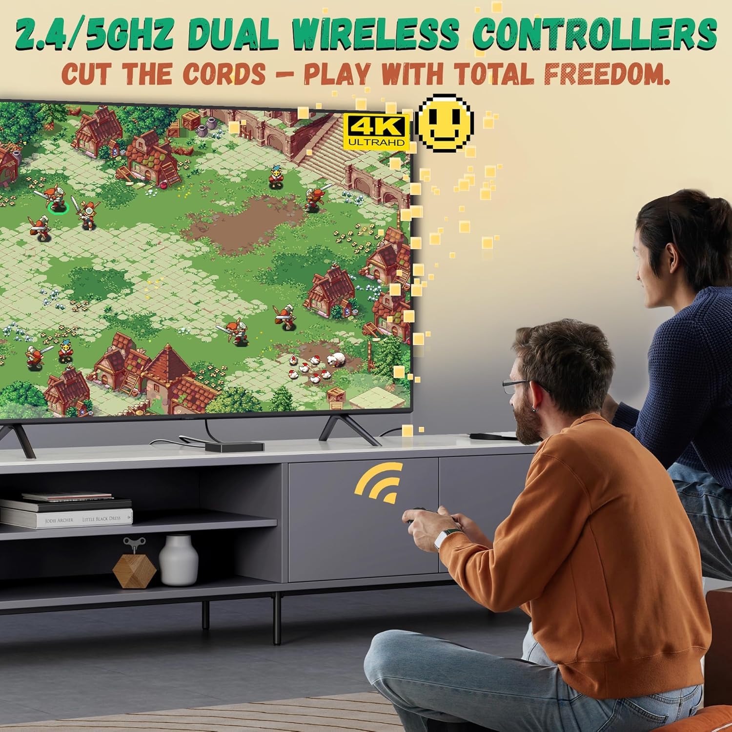 Wireless Retro Game Console, Retro Game Stick with Built-in 23 Emulators, 20,000+ Games, 4k Hdmi Output, and 2.4GHz Wireless Controller, Plug and Retro Play Video Games for Tv (64 GB)
