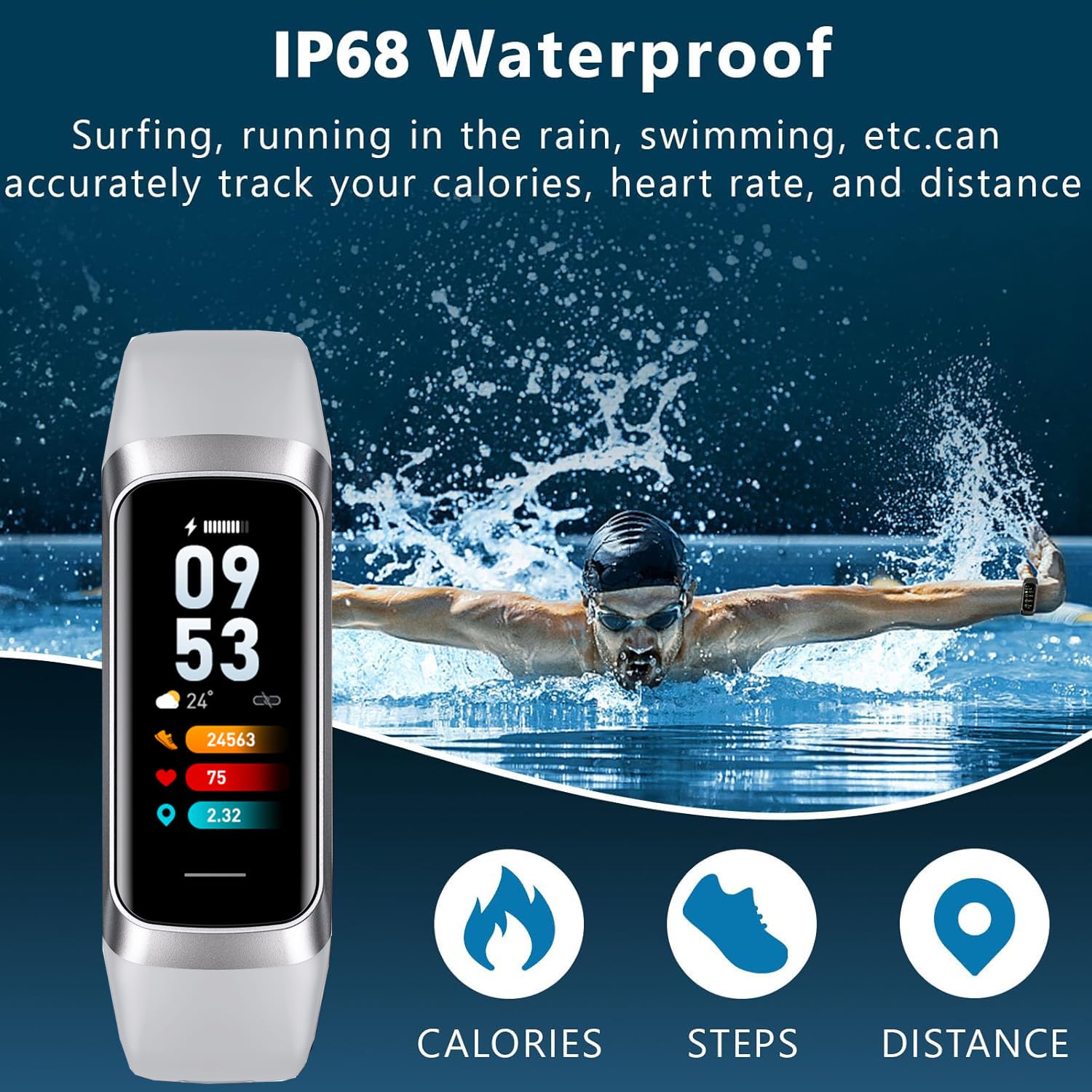 ZKSSGY Fitness Tracker with 24/7 Heart Rate Blood Oxygen Sleep Monitor,Activity Tracker with 1.1