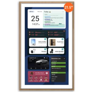 ApoloSign Digital Calendar: Electronic CalendarSmart Touchscreen Interactive Display for ChoreChart, Family Schedules Planner, Supports All Appsvia Google Play (Teak Wood)