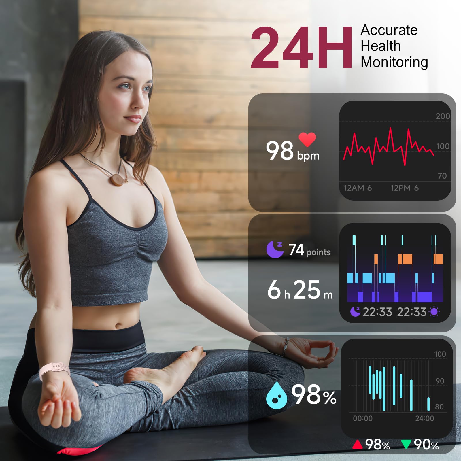 Fitness Tracker,Smart Watch with 24/7 Heart Rate Blood Oxygen Sleep Monitor,1.47