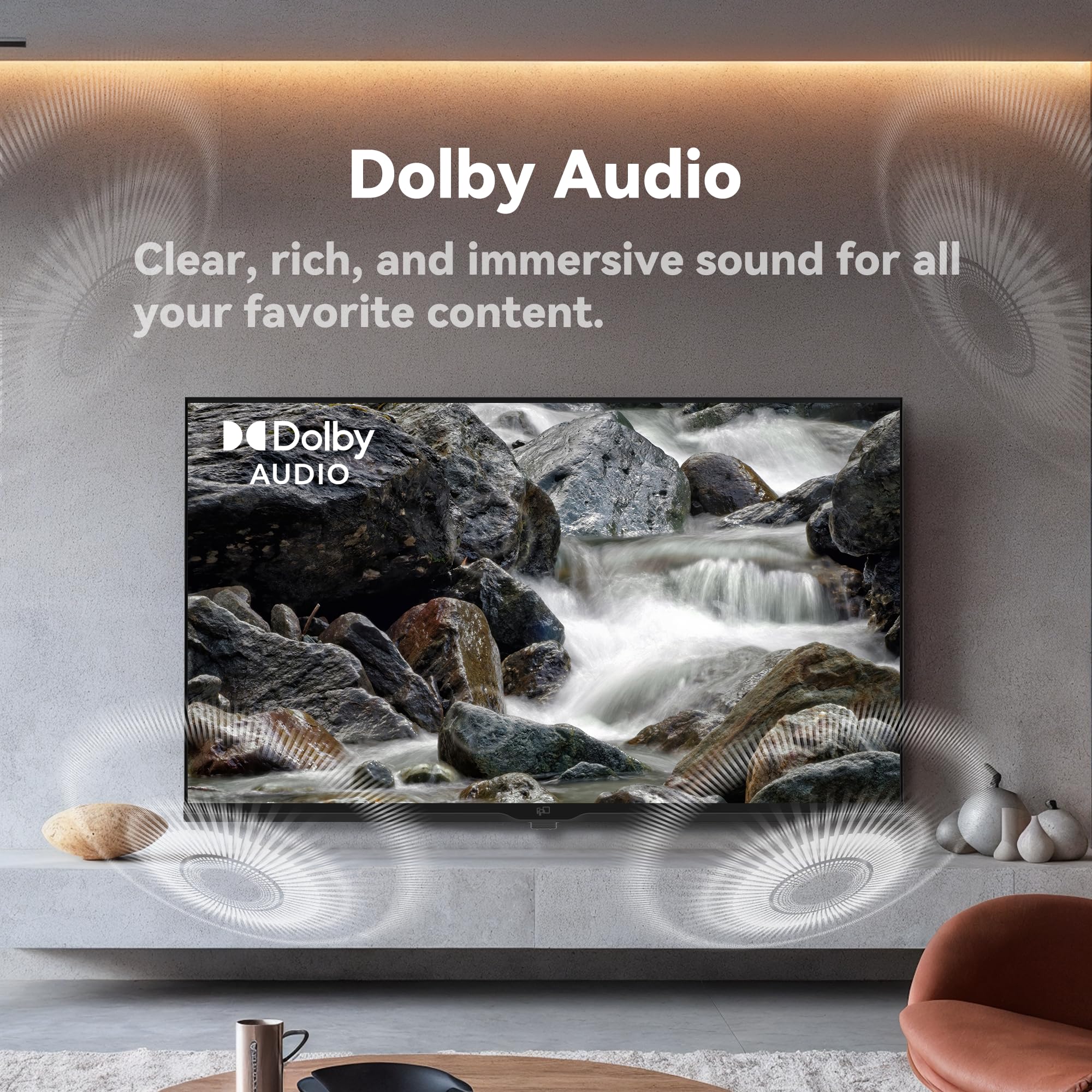 FPD 40 Inch Smart TV 1080p Full HD Powered by Tizen OS Compatible with Dolby Audio, HDR 10, HDMI, Voice Control, WiFi, Bluetooth, Built-in Google Cast, Flat Screen Television (AT40-P1, 2025)