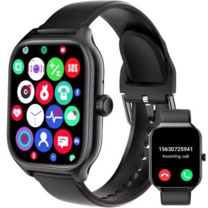 Harper Smart Watch for Men Women, Two Straps (Silicone+mesh) 2.01″ HD Smartwatch Bluetooth Call + Music Control for iPhone/Android (Black), with Fitness Tracker, Heart Rate/Sleep Monitor, 100+ Modes