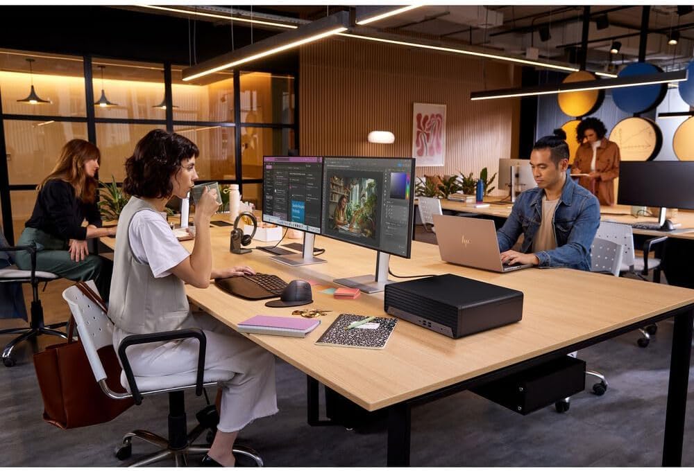 HP EliteDesk 805 G9 SFF Business Desktop Computer, AMD Ryzen 5 8500G, 32GB DDR5, 1TB PCIe SSD, Radeon 740M Graphics, Dual 4K Display Support, USB-C, HDMI, RJ-45, Wi-Fi, Wired KB & Mouse, Win11 Pro