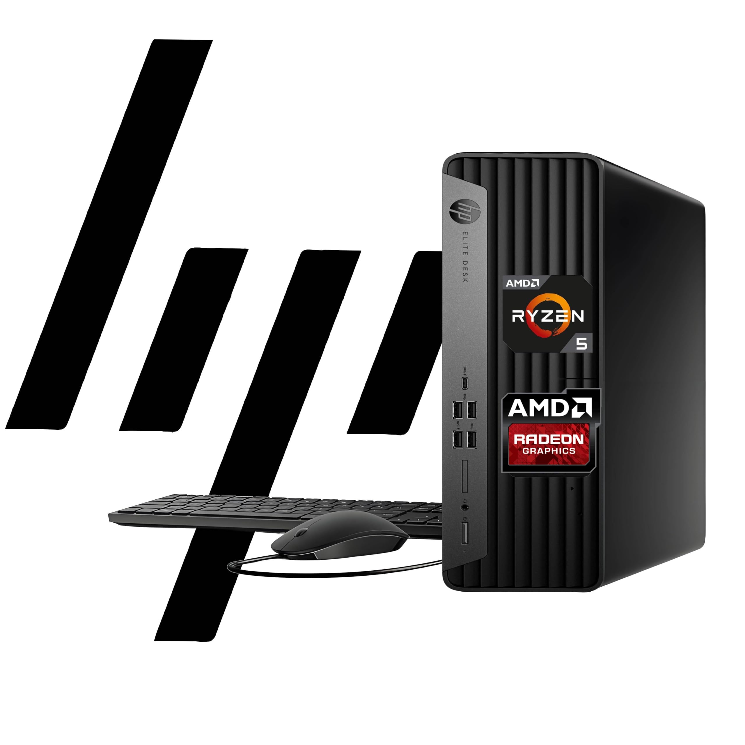 HP EliteDesk 805 G9 SFF Business Desktop Computer, AMD Ryzen 5 8500G, 32GB DDR5, 1TB PCIe SSD, Radeon 740M Graphics, Dual 4K Display Support, USB-C, HDMI, RJ-45, Wi-Fi, Wired KB & Mouse, Win11 Pro