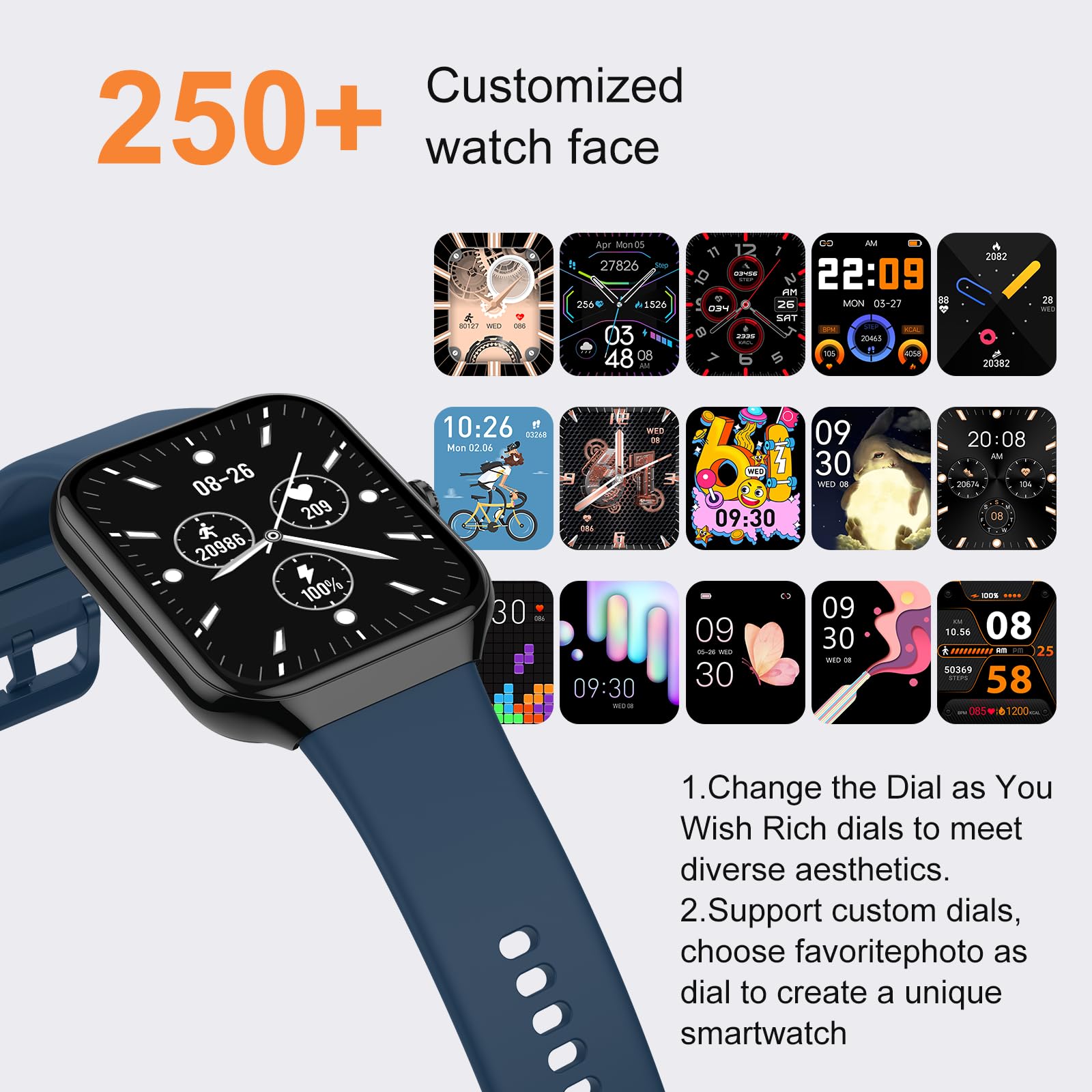 Smart Watch for Women Men, 1.96