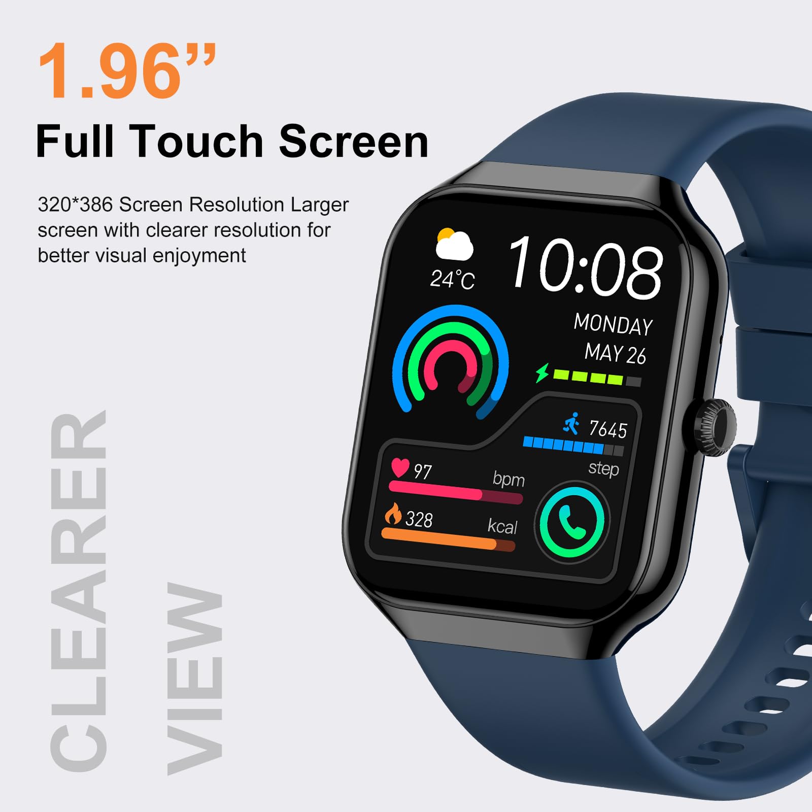 Smart Watch for Women Men, 1.96
