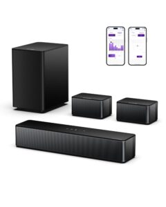 ULTIMEA 5.1CH Surround Sound Bar with Subwoofer, Dolby Atmos, VoiceMX, BassMX, APP, 300W Soundbar for Smart TV, Home Theater Surround Sound System for TV, BT 5.4, Poseidon M60 (2025 Model)