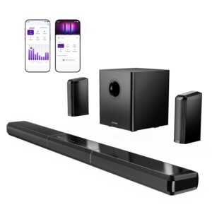 ULTIMEA 9.1ch Surround Sound System with Dolby Atmos, 2 Rear Speaker, 6.5″ Wireless Subwoofer, RGB Light, App, Detachable Surround Sound System for Home Theater, Peak Power 470W, HDMI eARC, Apollo S90