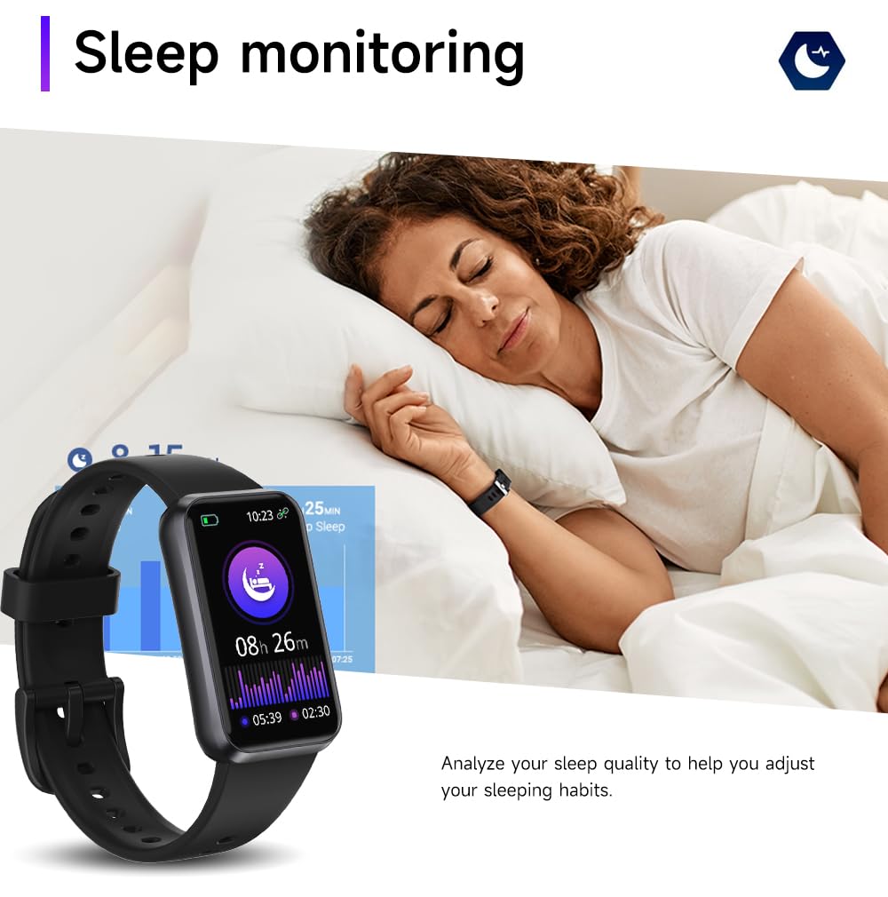 USMECBL Fitness Tracker with 24/7 Health Monitoring,Heart Rate Sleep Blood Pressure Blood Oxygen Monitor/Calorie Steps Counter Pedometer Activity Smart watchs/Notifications for Android/iOS