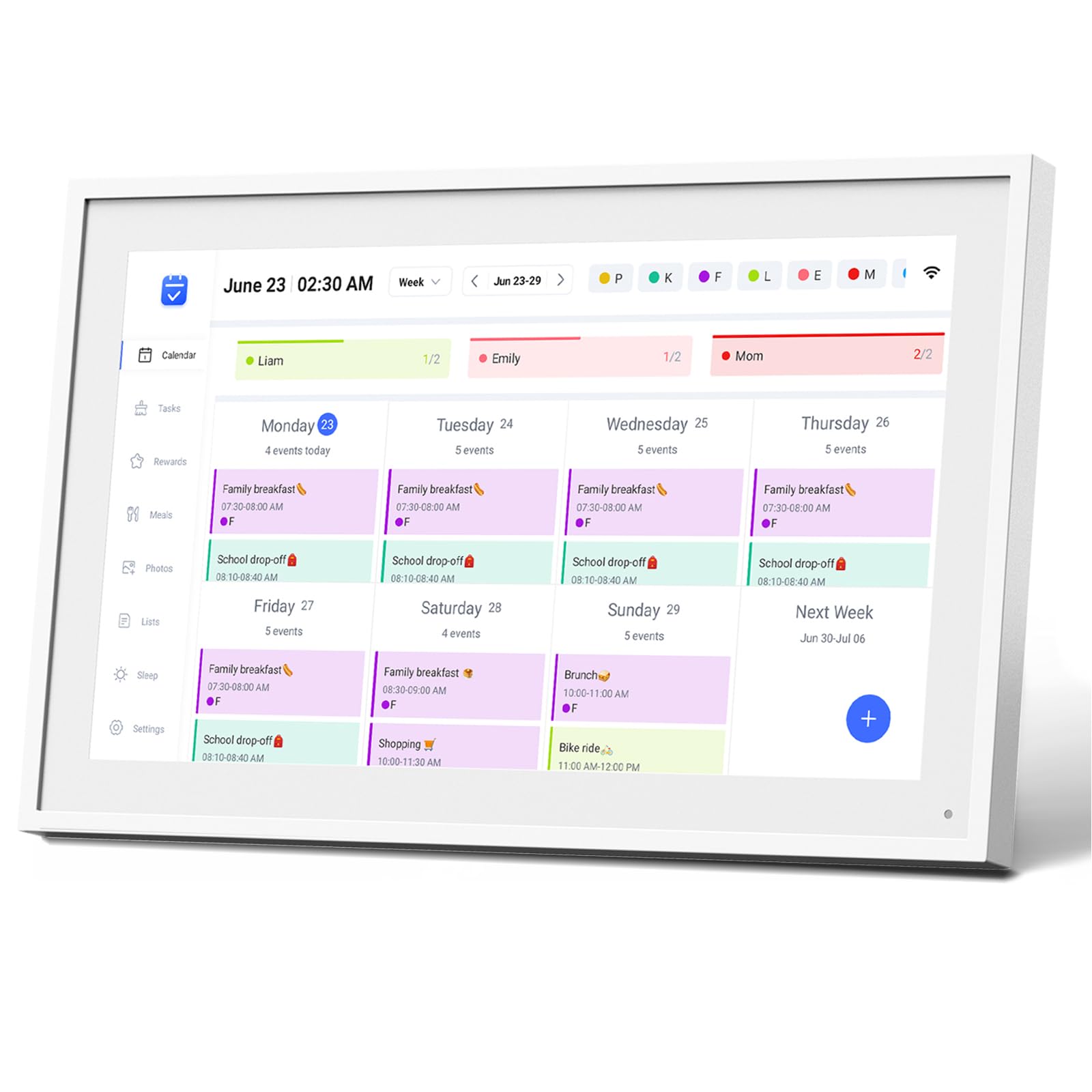 10.1″ Digital Calendar, Meal Planner, Duty Chart, to Do List,HD Smart Touch Screen Home Interactive Smart Electron Calender – Built-in Digital Photo Frame Function (white, 10.1)