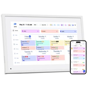 10.1 inch Wall Planner Digital Calendar & Chore Chart,Smart Touchscreen Interactive Display for Family Schedules,Hearth Display Digital Calendar,Electronic Picture Frame Share Moments from Anywhere