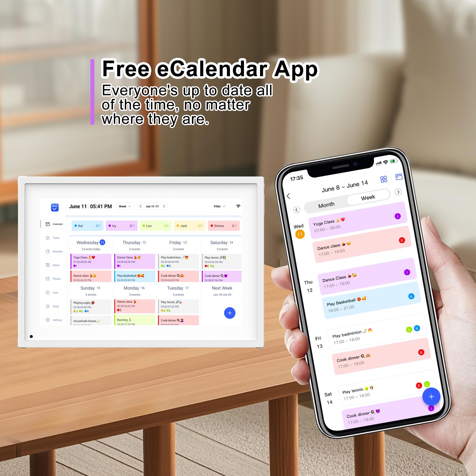 10.1 inch Wall Planner Digital Calendar & Chore Chart,Smart Touchscreen Interactive Display for Family Schedules,Hearth Display Digital Calendar,Electronic Picture Frame Share Moments from Anywhere