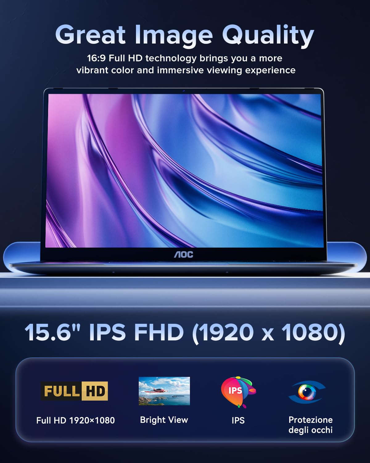 AOC 2025 Laptop, 15.6 inch FHD Screen Laptop Computer, Work Laptops with Intel N95 Processor Laptop 16GB RAM, 512GB SSD, Windows 11 Laptop Computer, Light&Thin, Metal Shell, Webcam, Type-C, USB 3.2