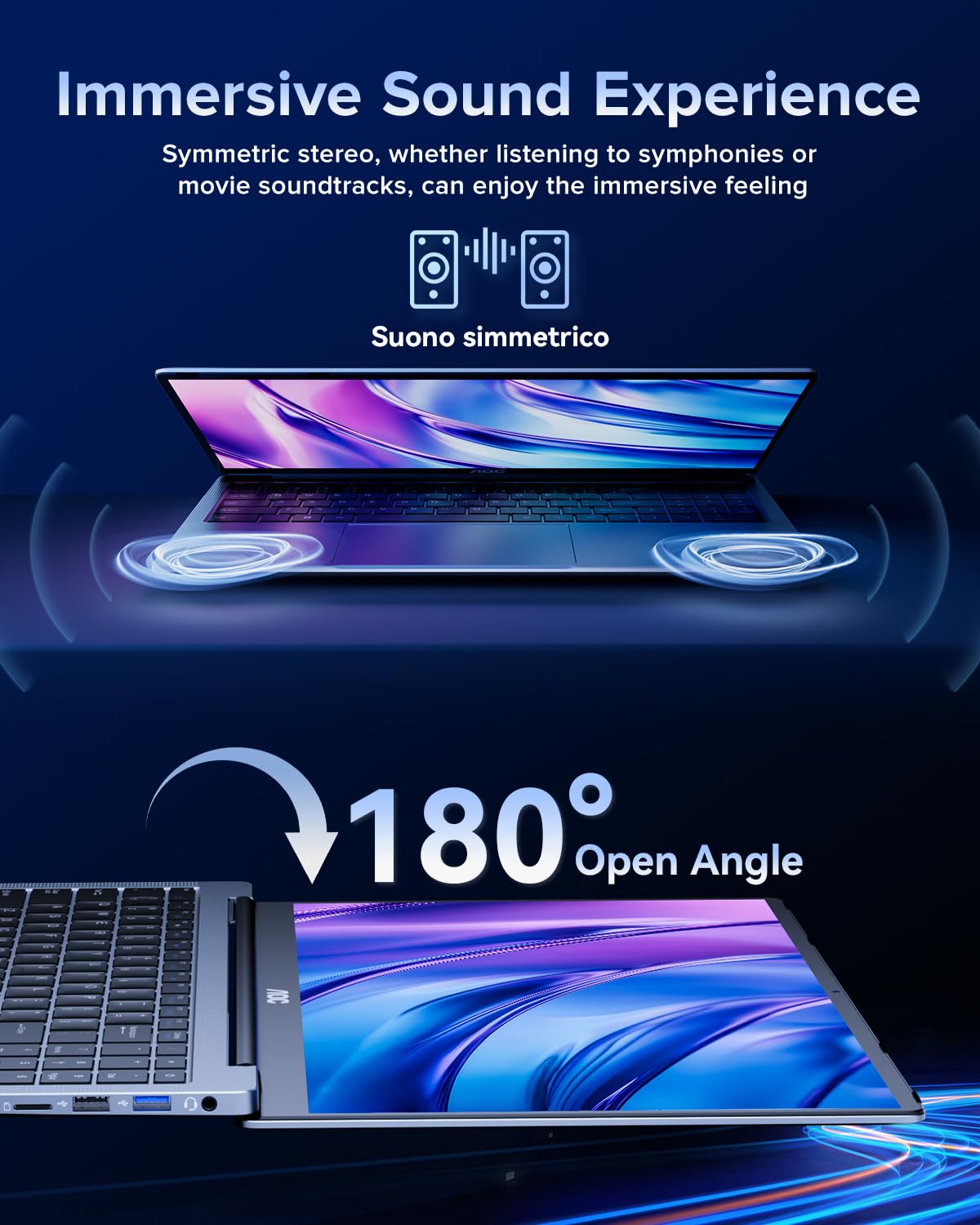 AOC 2025 Laptop, 15.6 inch FHD Screen Laptop Computer, Work Laptops with Intel N95 Processor Laptop 16GB RAM, 512GB SSD, Windows 11 Laptop Computer, Light&Thin, Metal Shell, Webcam, Type-C, USB 3.2