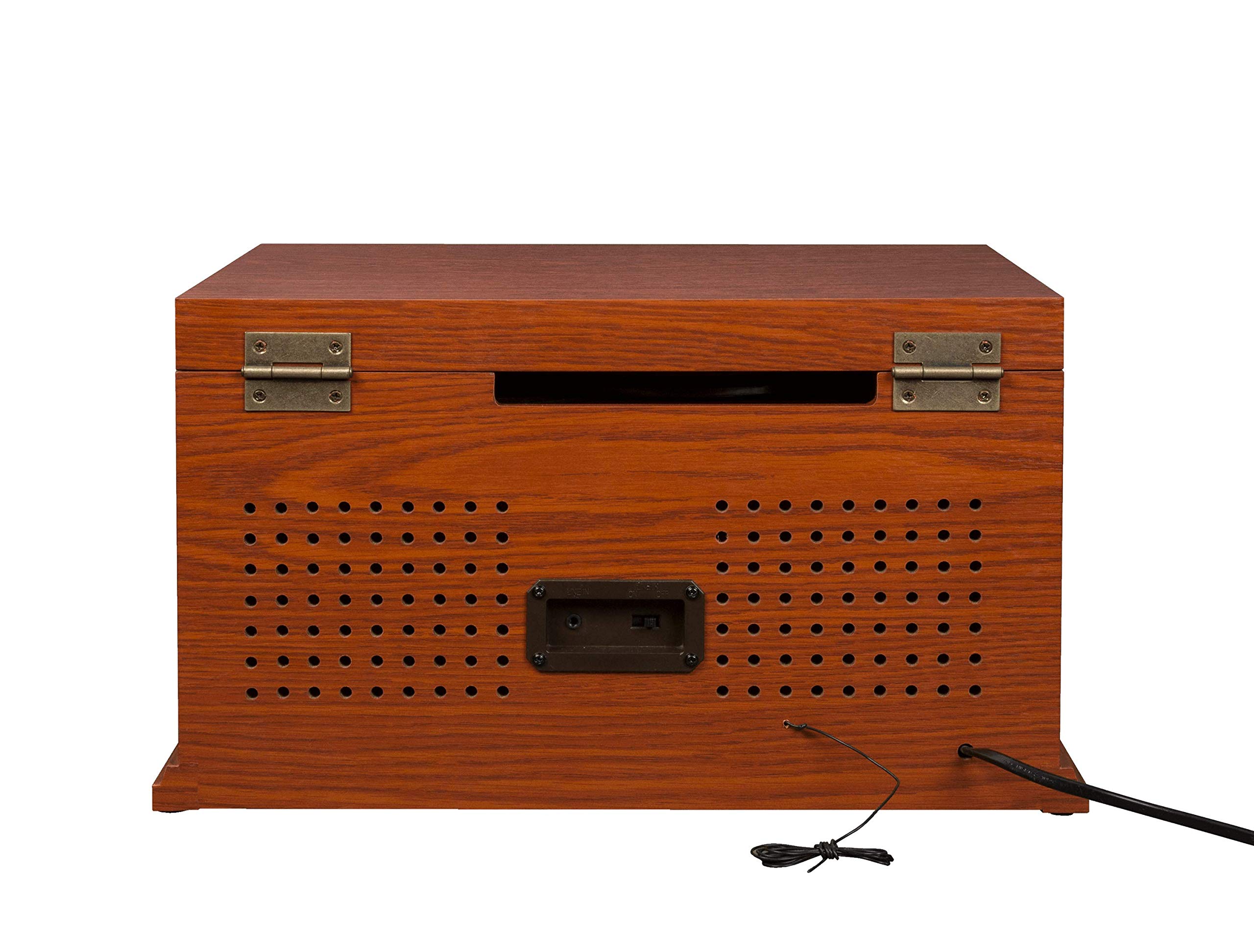Crosley CR42D-PA Lancaster 3-Speed Turntable with Radio, CD/Cassette Player, Aux-in and Bluetooth, Paprika