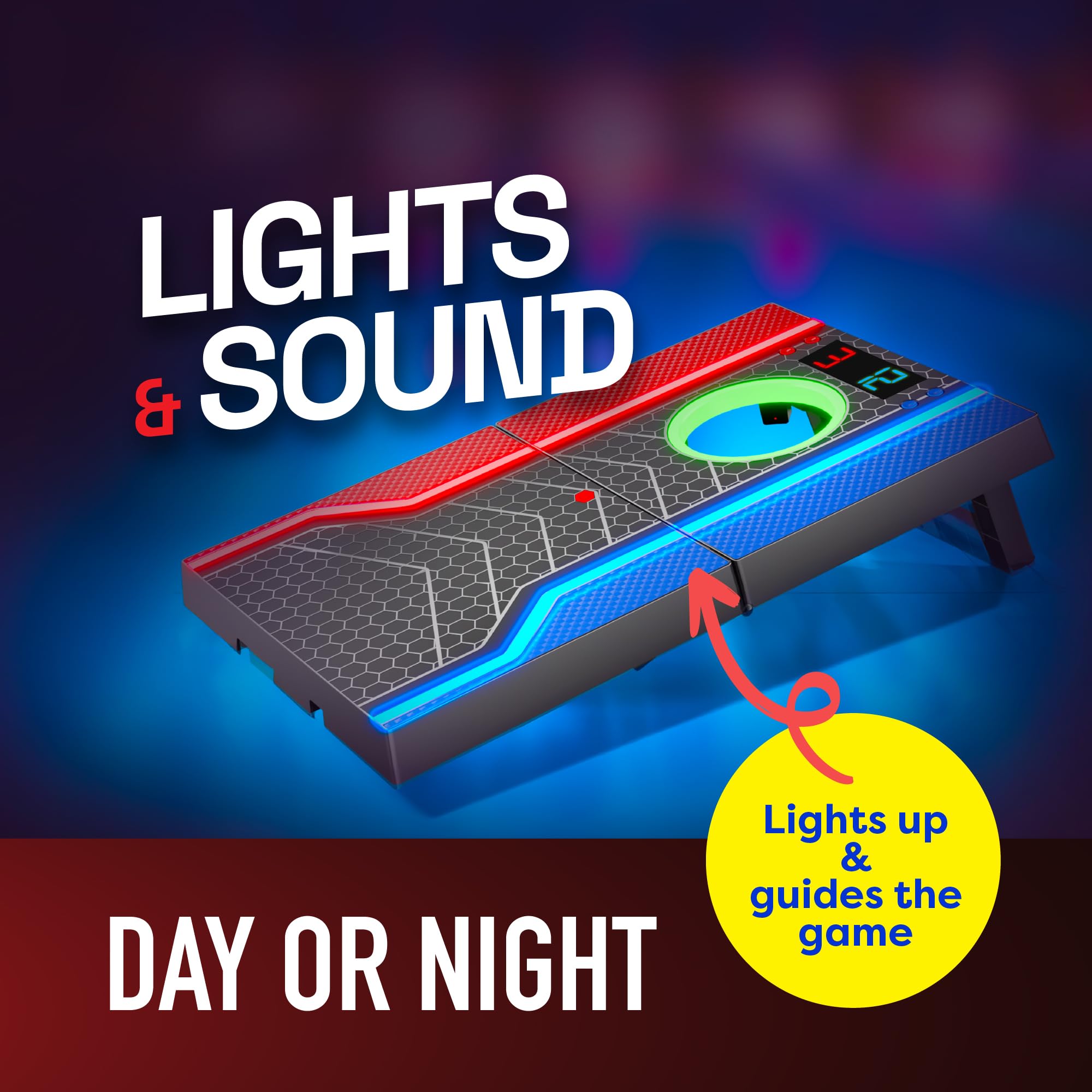 Electronic Cornhole Board Set, Auto Scoring, Incl 1 Corn Hole Board 1 Remote & 8 Bean Bags, Outdoor & Camping Games Gift Ideas, Birthday Gifts for Kids, Teens, Adults, Boys, Girls Ages 8-12+ Years Old