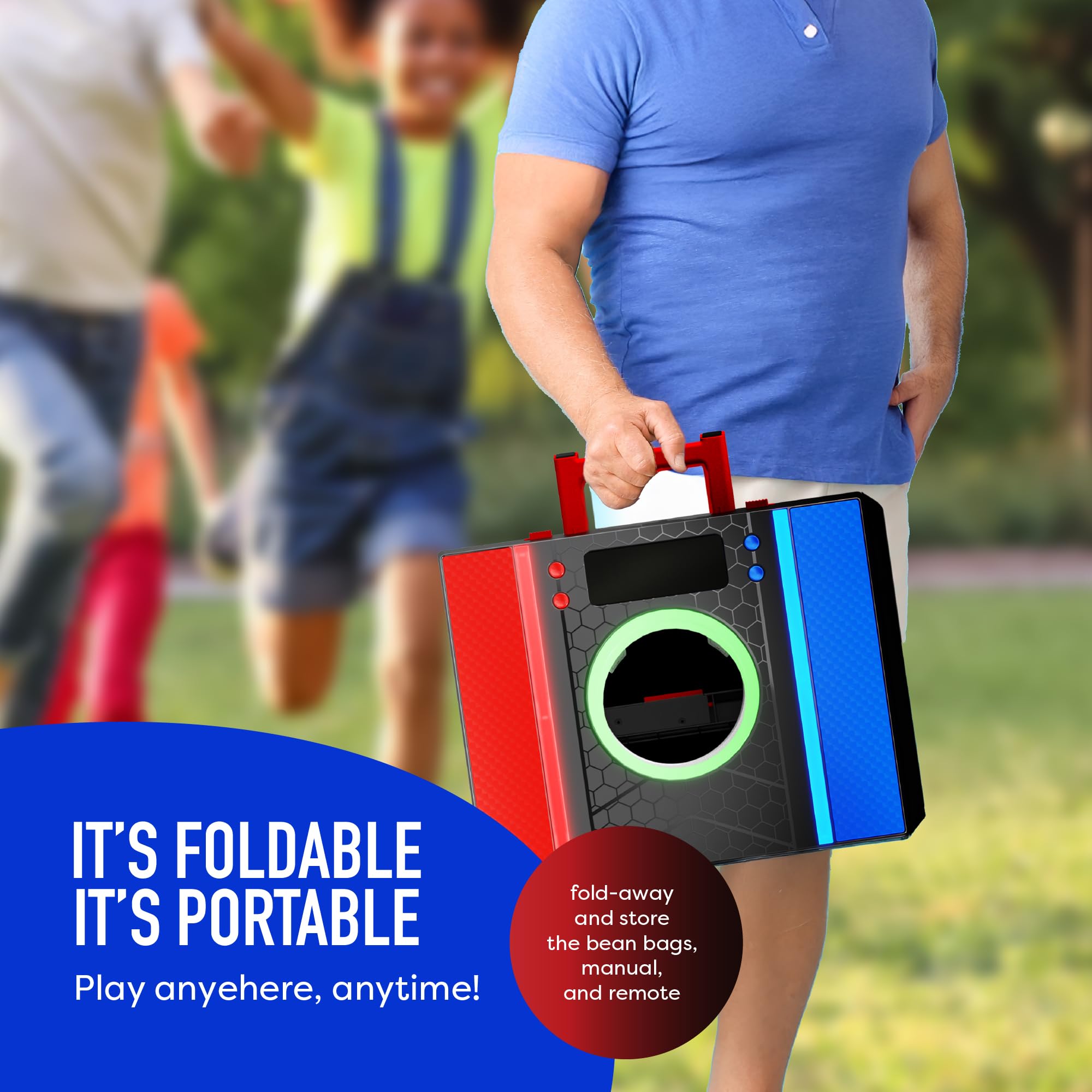 Electronic Cornhole Board Set, Auto Scoring, Incl 1 Corn Hole Board 1 Remote & 8 Bean Bags, Outdoor & Camping Games Gift Ideas, Birthday Gifts for Kids, Teens, Adults, Boys, Girls Ages 8-12+ Years Old