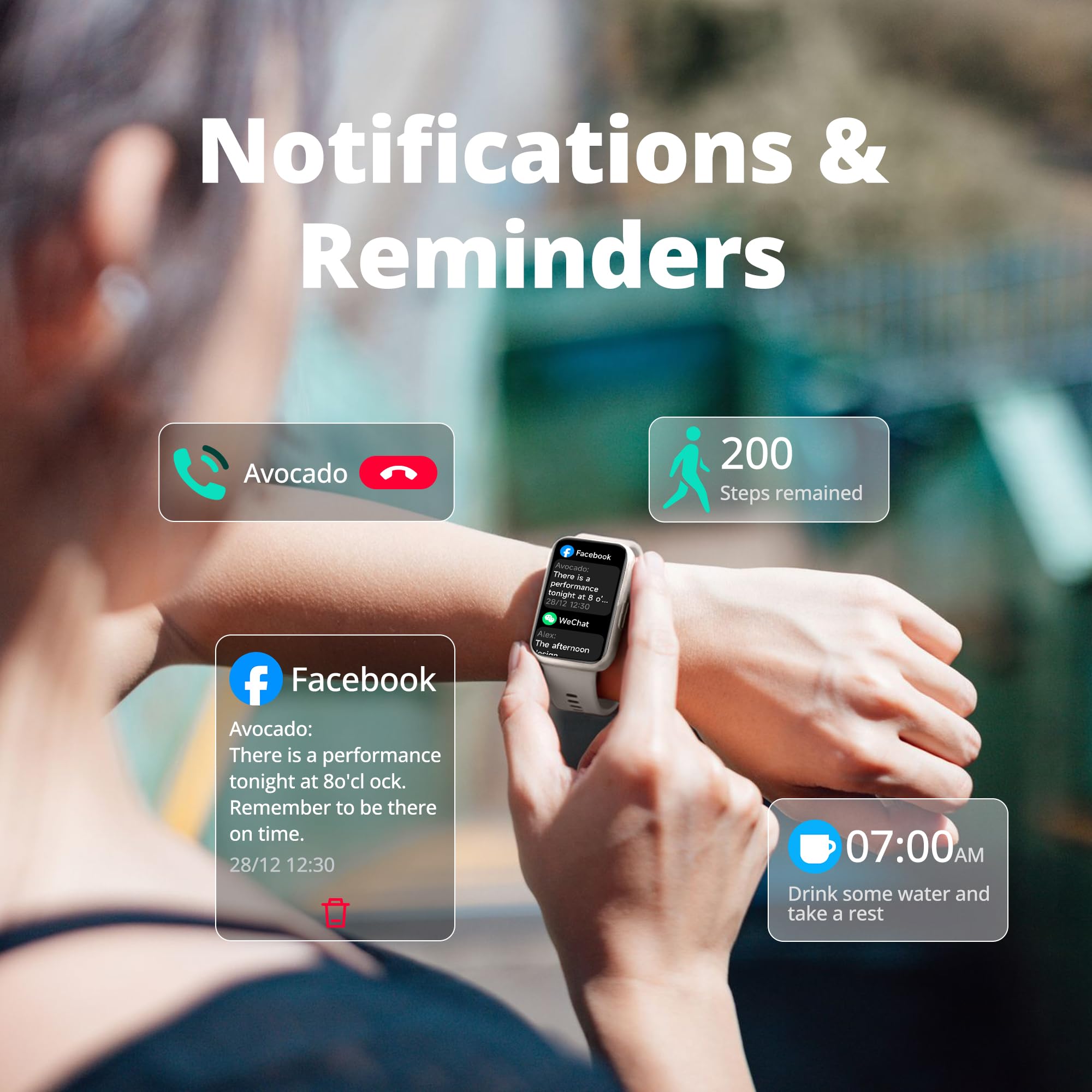 Fitness Tracker Smart Watch for Men Women, 1.47