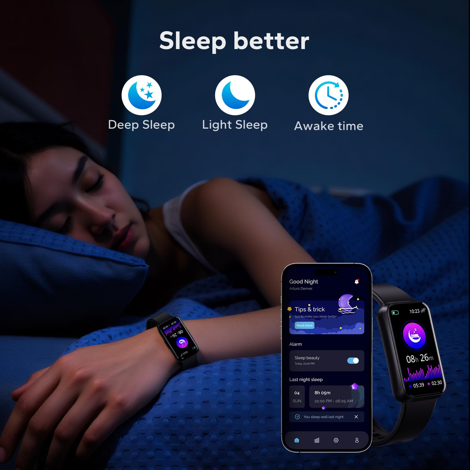 pixtlcoe Fitness Smart Tracker with 24/7 Health Monitoring,Heart Rate Sleep Blood Pressure Blood Oxygen Monitor/Calorie Steps Counter Pedometer Activity Trackers/Smart Notifications for Men Women