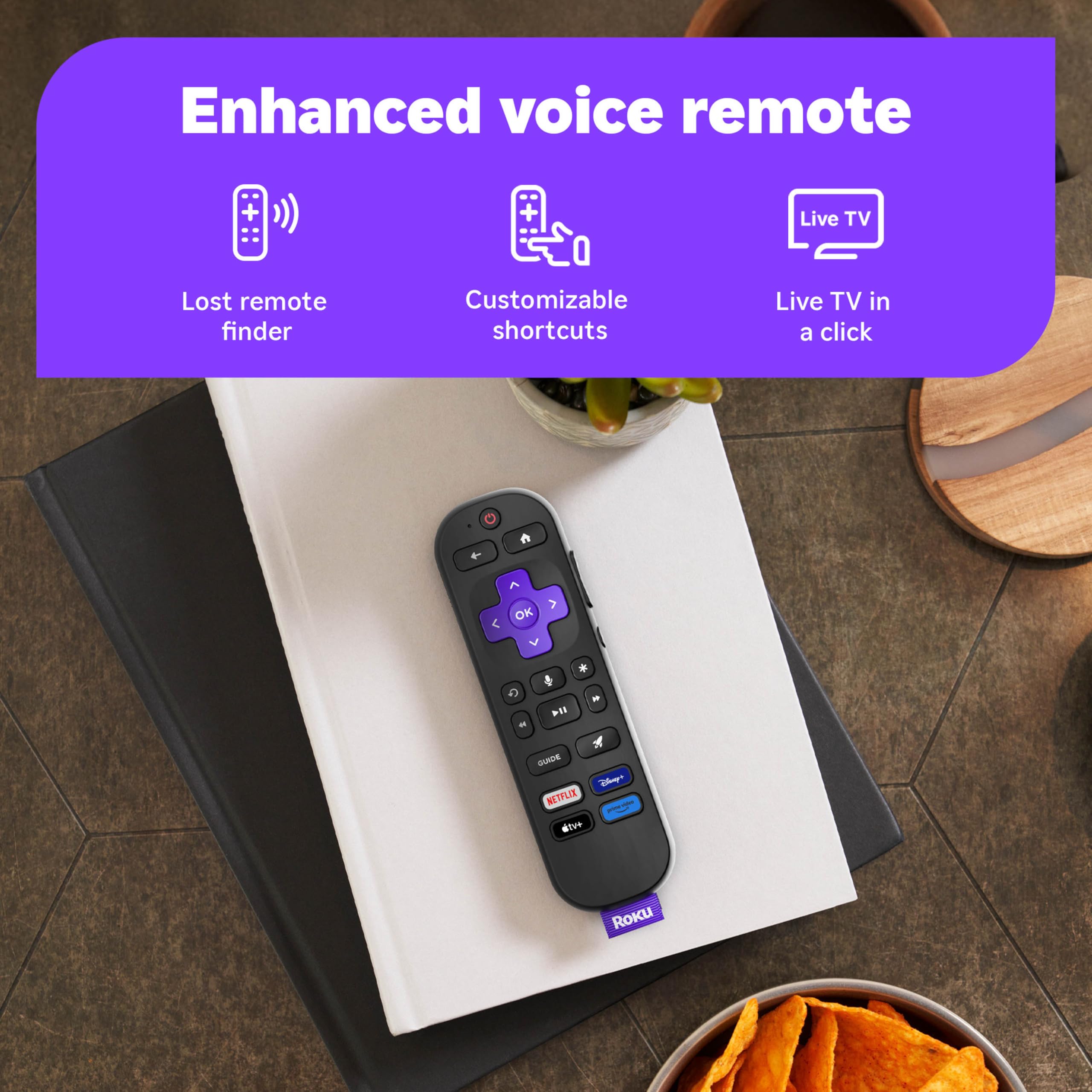 Roku Smart TV 2025 – 55-Inch Select Series, 4K HDR TV – Roku TV with Enhanced Voice Remote – Flat Screen LED Television with Wi-Fi for Streaming Live Local News, Sports, Family Entertainment