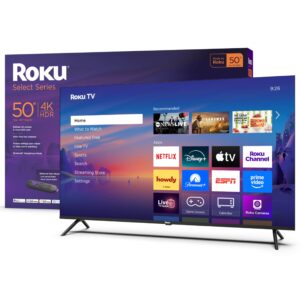 Roku Smart TV 2025 – 55-Inch Select Series, 4K HDR TV – Roku TV with Enhanced Voice Remote – Flat Screen LED Television with Wi-Fi for Streaming Live Local News, Sports, Family Entertainment
