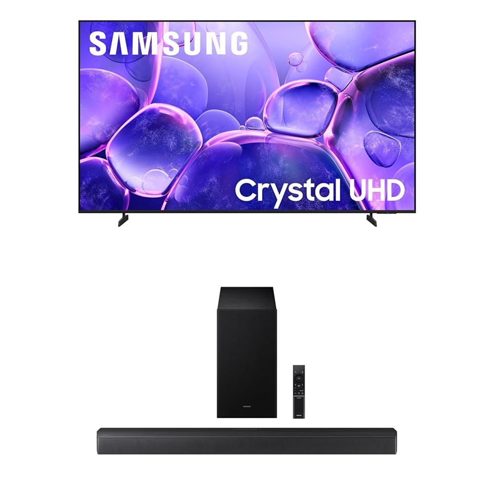 Samsung 50-Inch Class Crystal UHD U8000F 4K Smart TV (2025 Model) Endless Free Content, Crystal Processor 4K, MetalStream Design, Knox Security, Alexa Built-in