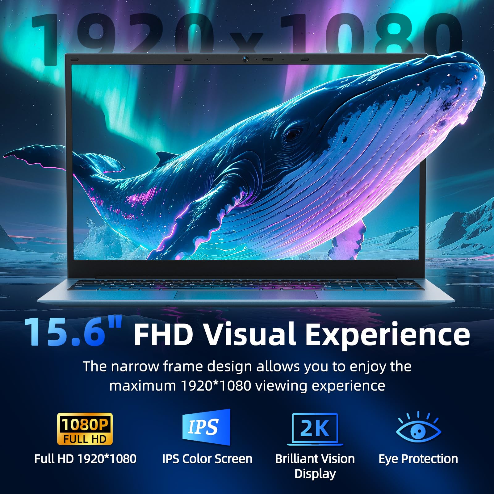 SGIN 15.6 Inch Laptop 16GB RAM 1024GB SSD, Laptops Computer with Core I3, Win 11, Portable Notebook, IPS FHD Display, WiFi 6, 180° Open Angle, Backlit Keyboard