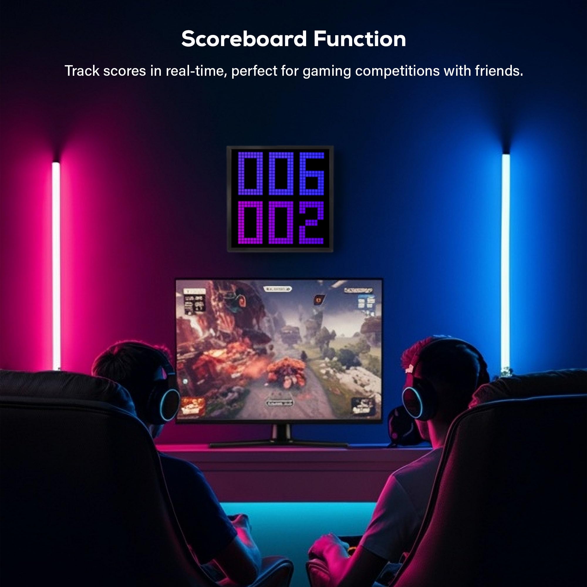 Tech Solutions Smart Bluetooth Pixel Frame – 32x32 Programmable RGB LED Display for Art, Animations, Digital Clock, DIY Decor, and Gaming Accessories