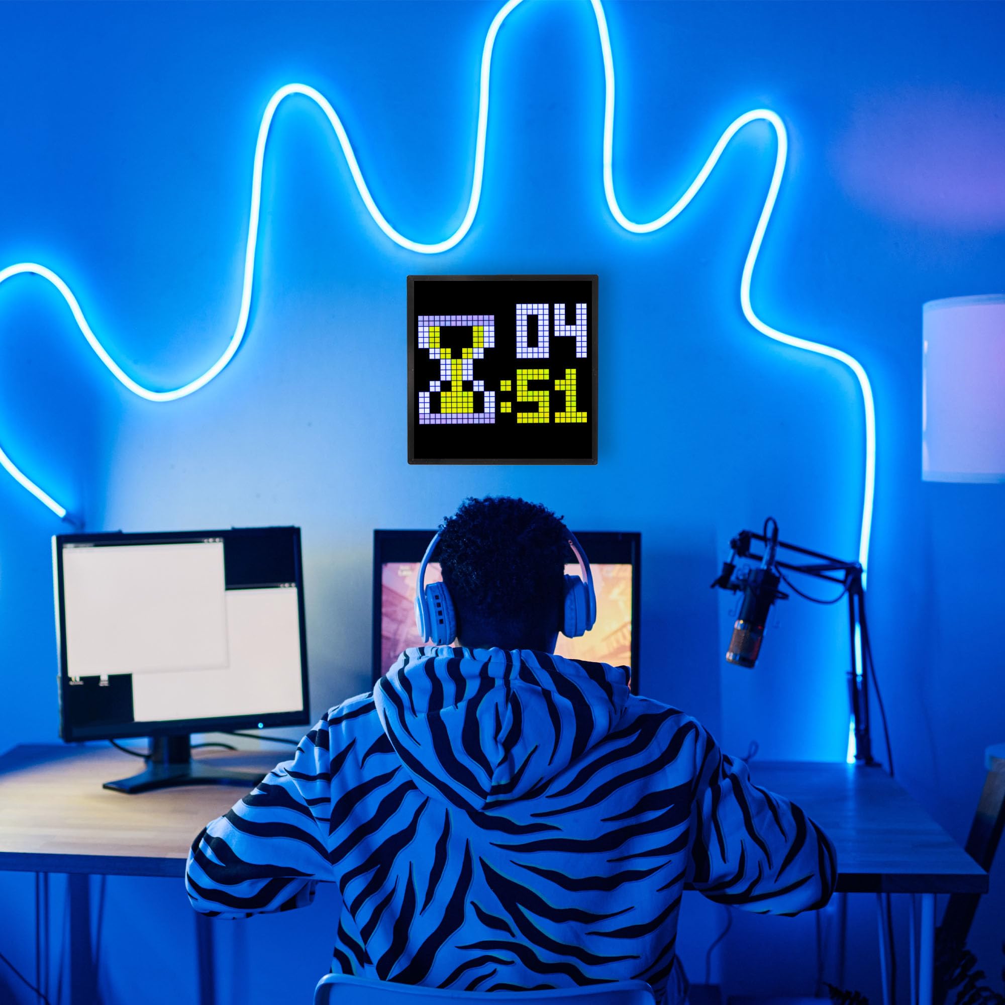 Tech Solutions Smart Bluetooth Pixel Frame – 32x32 Programmable RGB LED Display for Art, Animations, Digital Clock, DIY Decor, and Gaming Accessories