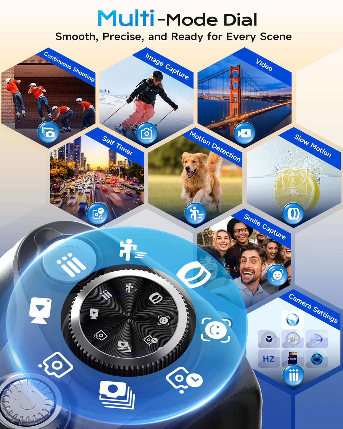 4K Digital Camera for Photography, Autofocus 56MP Vlogging Camera for YouTube/Content Creators/Travel, 16X Zoom Video Camera with 3